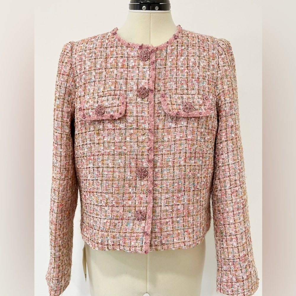 Self Portrait Tweed Blazer Jacket View 4